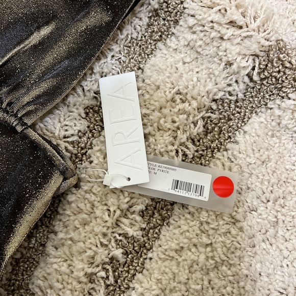 FINAL PRICE. AREA Lamé Plunge Midi Dress - Picture 6 of 7